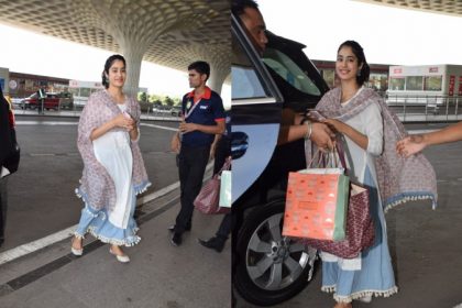 Janhvi Kapoor at the Mumbai airport lool