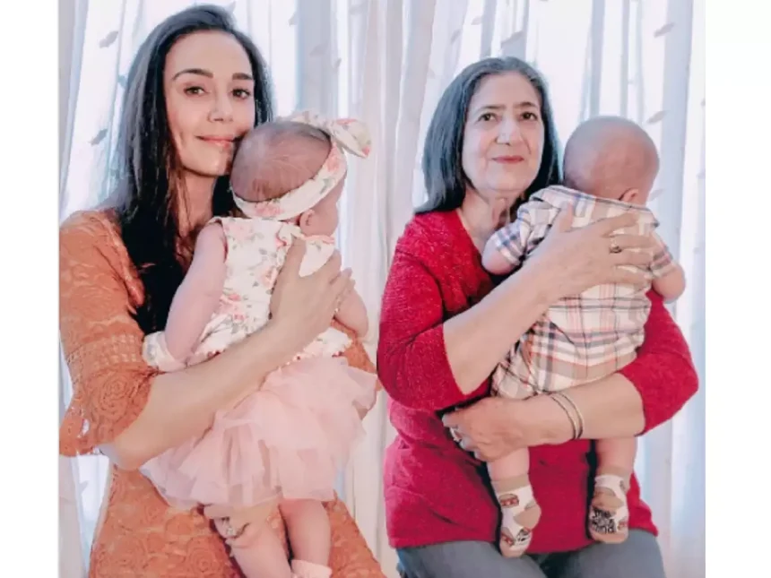 Priety Zinta with her children
